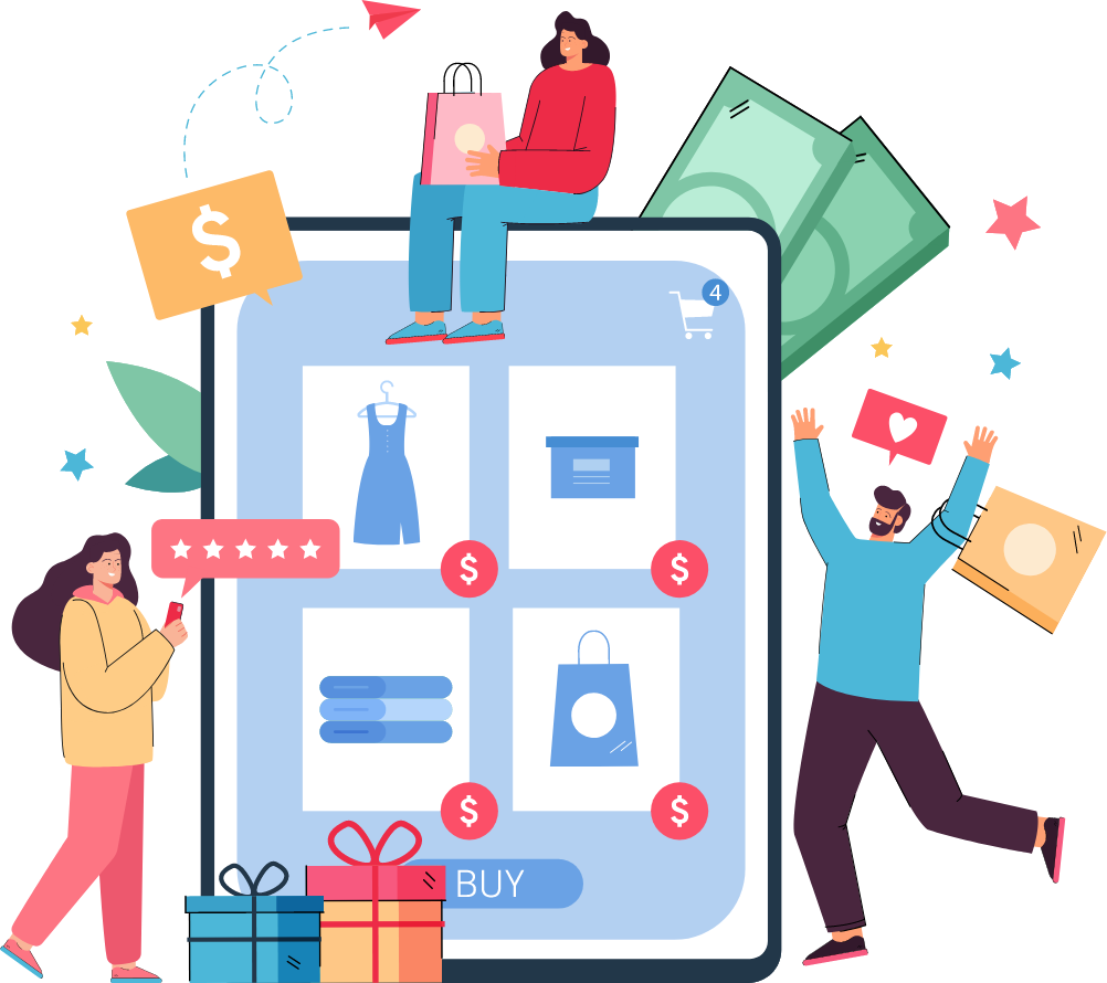 Shopping online illustration